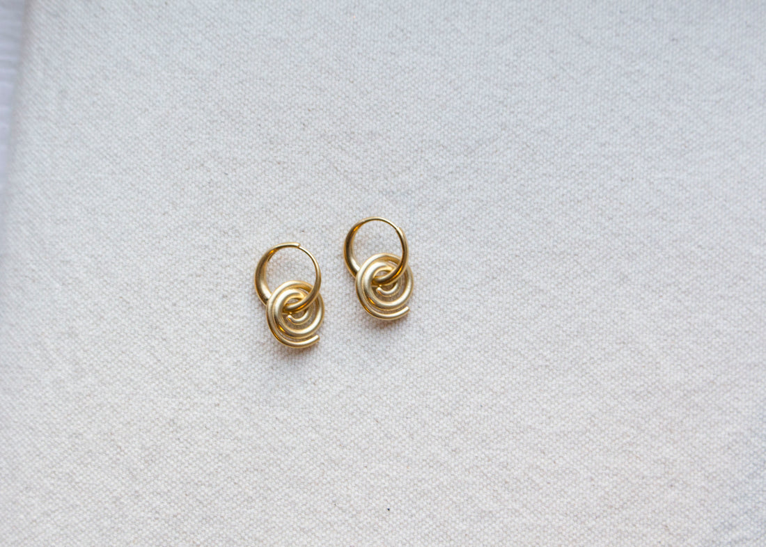Sapir Bachar Gold Small Whorl Hoops