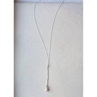 Sapir Bachar Long Eroded Pearl Necklace in Sterling Silver