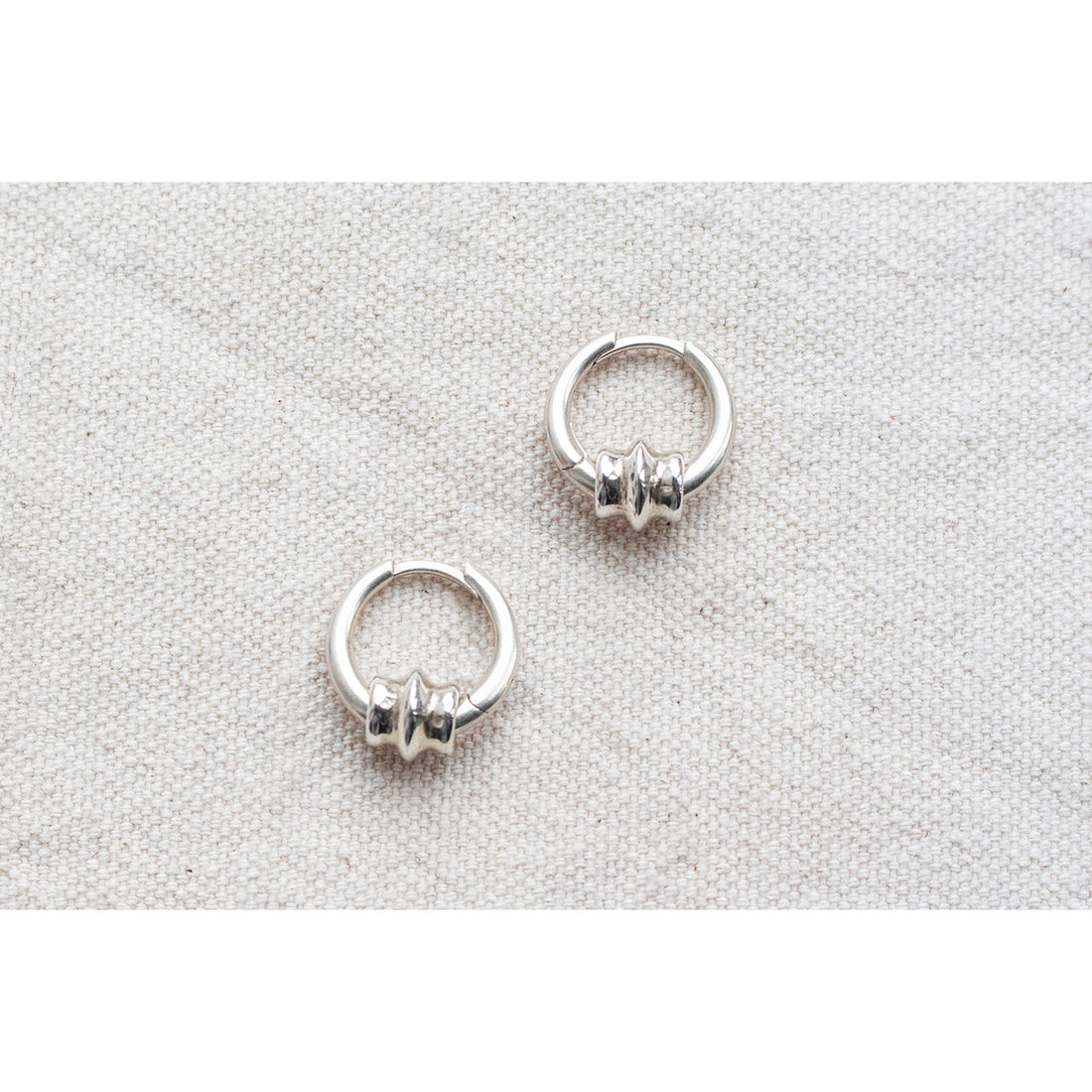 Sapir Bachar Mini Vessel Hoops in Sterling Silver