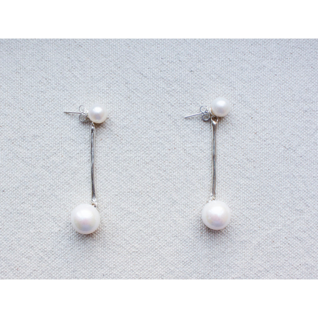 Sapir Bachar Pearl Shard Earrings in Sterling Silver