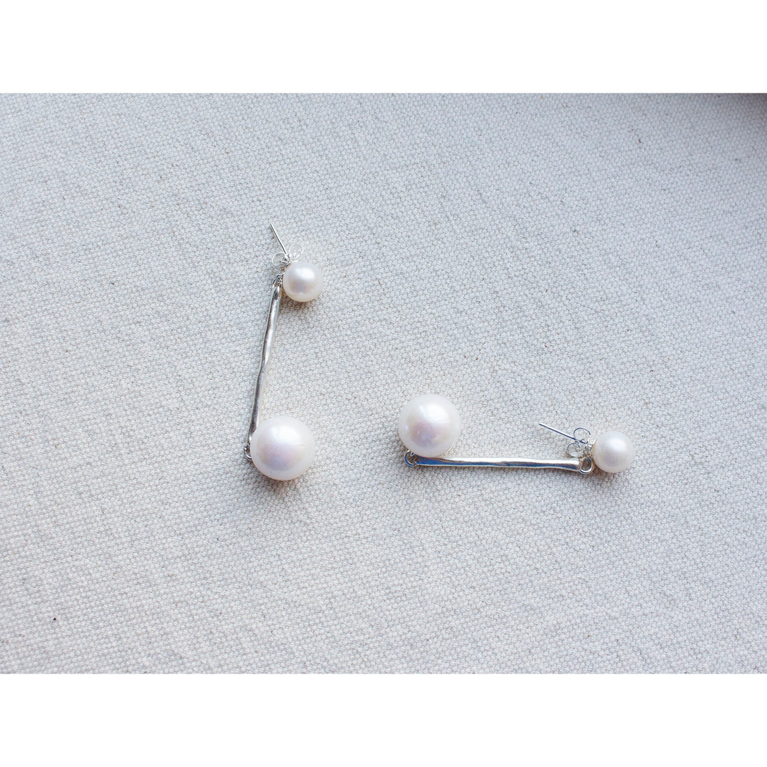 Sapir Bachar Pearl Shard Earrings in Sterling Silver
