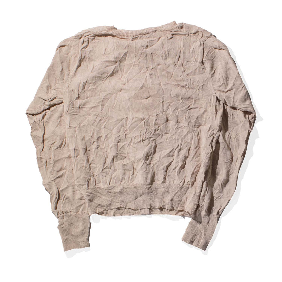 Sayaka Davis Crinkled Knit Cardigan in Sandstone