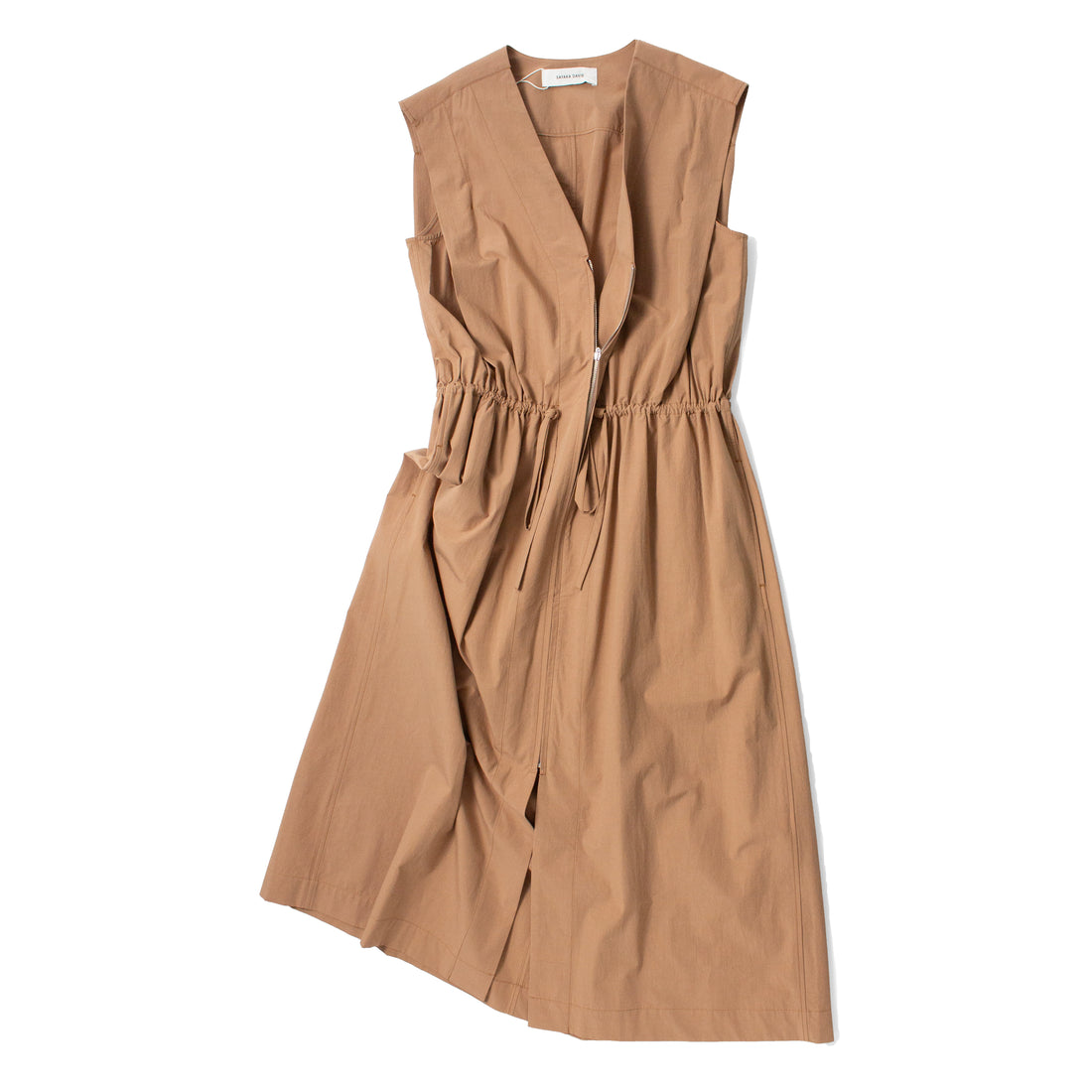 Sayaka Davis Drawstring Waist Dress in Tan Brown