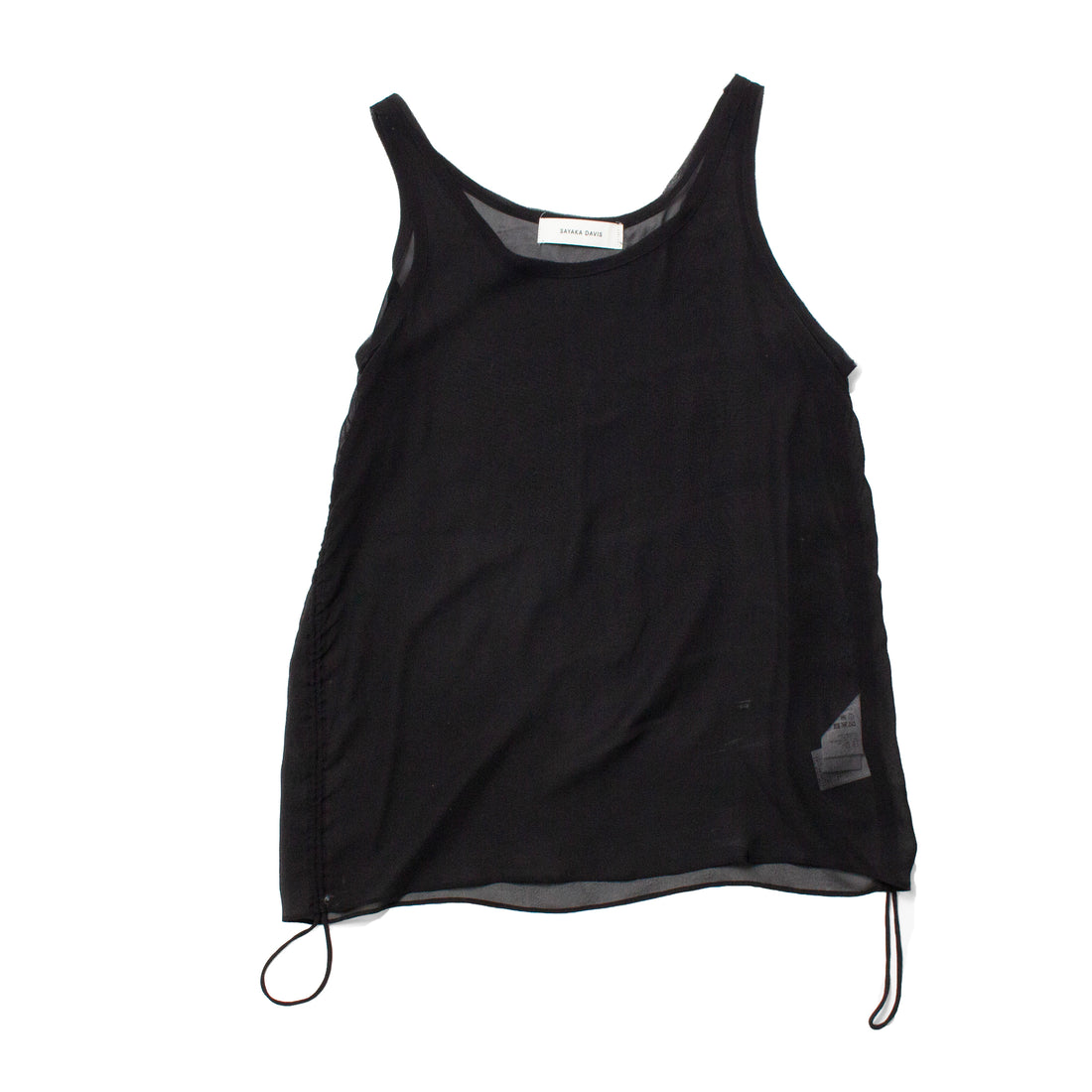 Sayaka Davis Sheer Silk Tank in Black