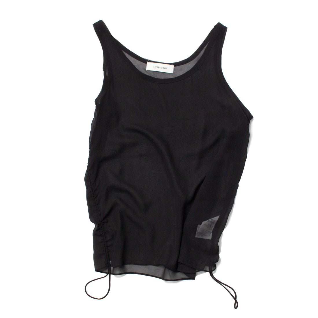 Sayaka Davis Sheer Silk Tank in Black