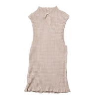 Sayaka Davis Wavy Rib Mockneck Tank in Light Beige