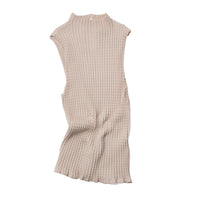 Sayaka Davis Wavy Rib Mockneck Tank in Light Beige