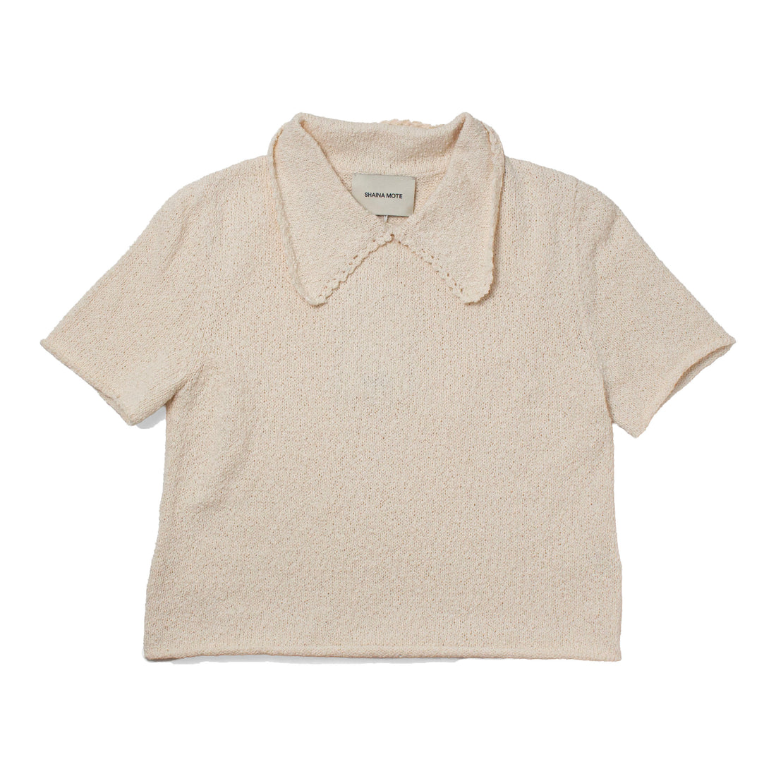 Shaina Mote Lace Collar Tee in Natural
