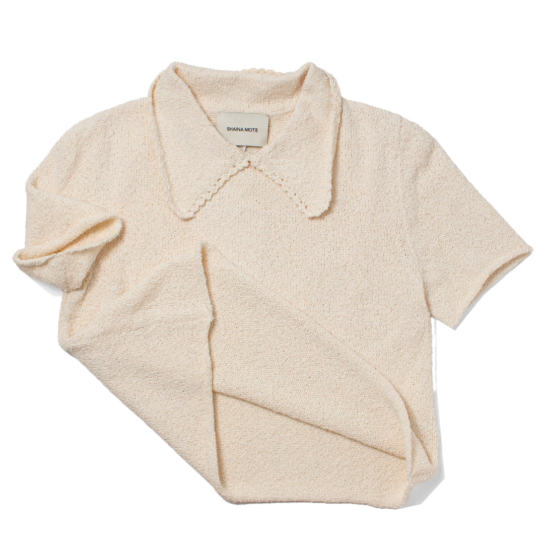 Shaina Mote Lace Collar Tee in Natural
