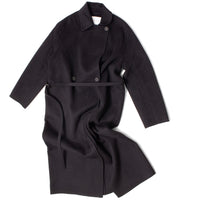 Studio Nicholson Mori Double Faced Coat in Darkest Navy