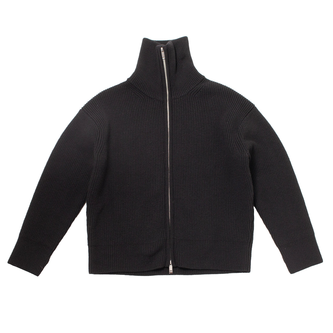 Studio Nicholson Sandos Rib Zip Jumper in Black