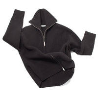 Studio Nicholson Sandos Rib Zip Jumper in Black