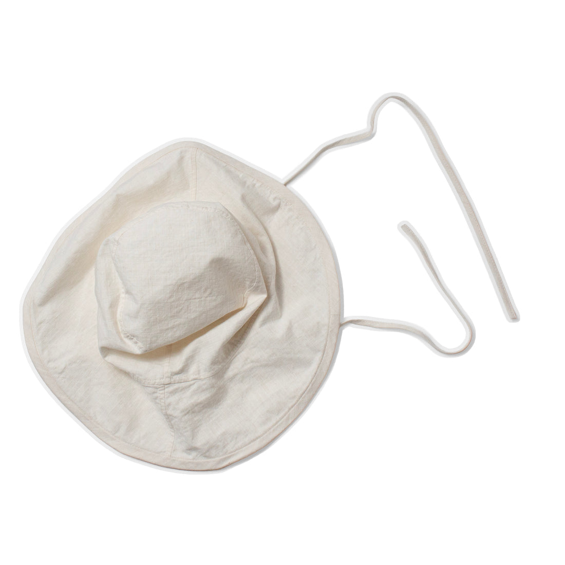 Tsuyumi Washed Reversible Wide-Brim Hat in Ivory