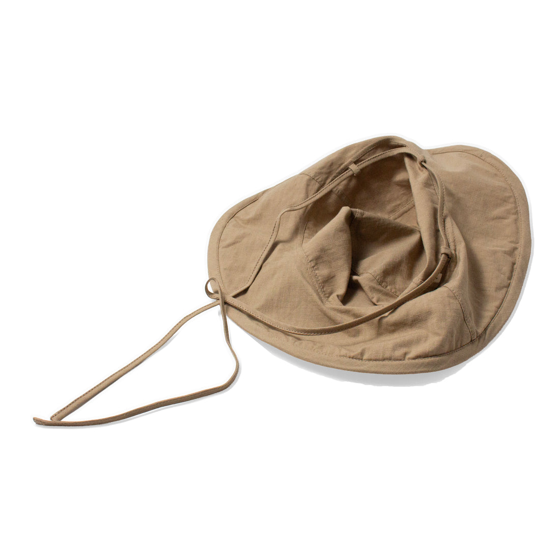 Tsuyumi Washed Reversible Wide-Brim Hat in Khaki
