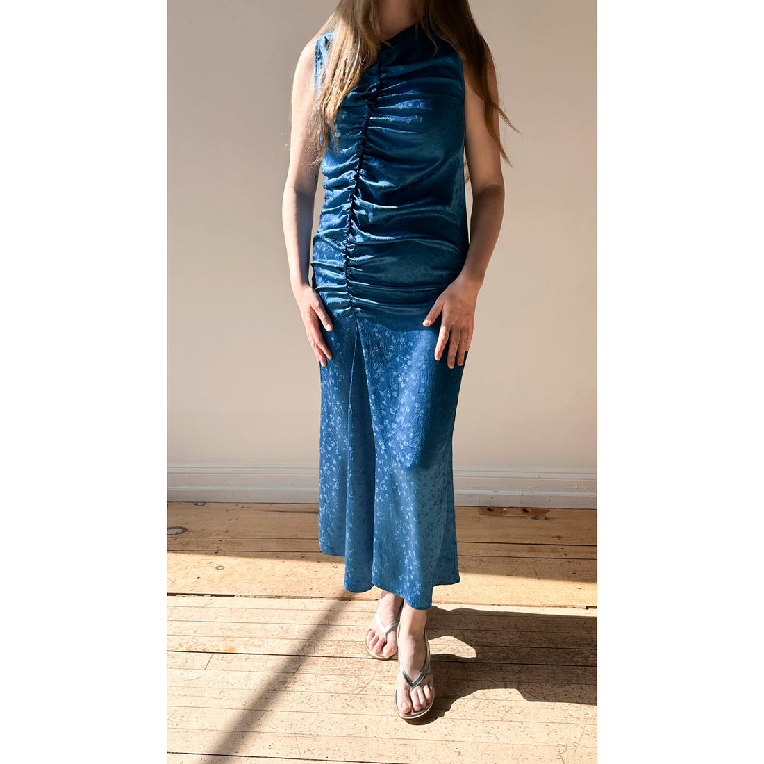 Nomia Gathered Front Dress in Deep Sea