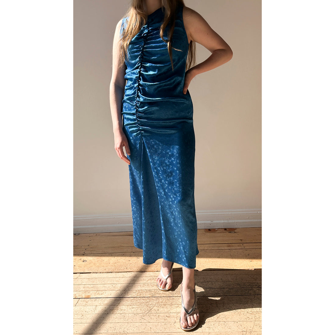 Nomia Gathered Front Dress in Deep Sea