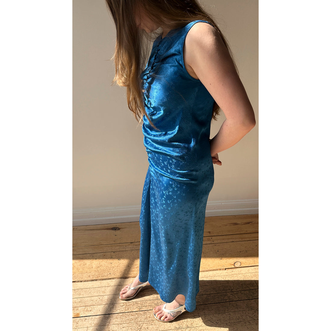 Nomia Gathered Front Dress in Deep Sea