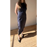 Nomia Side Tie Bias Dress in Ink