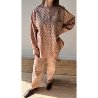 Flor Studio Margarita Buttondown in Pink/Brown Swirl