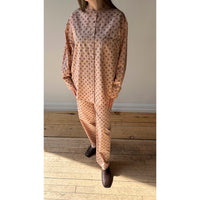 Flor Studio Margarita Buttondown in Pink/Brown Swirl