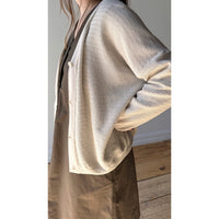 Evam Eva Cotton Paper Yarn Cardigan in Ivory