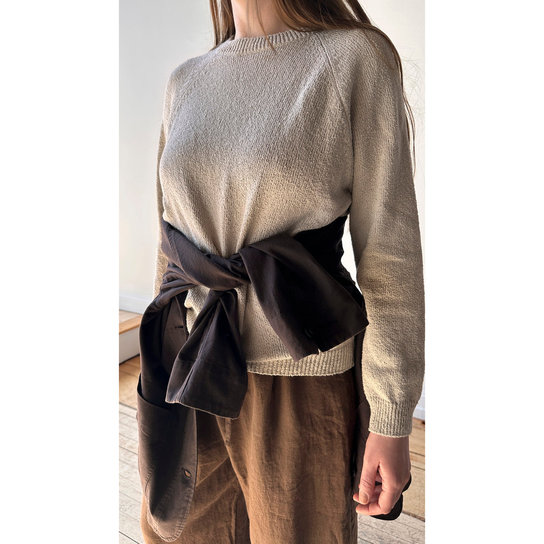 Evam Eva Roving Cotton Pullover in Ecru