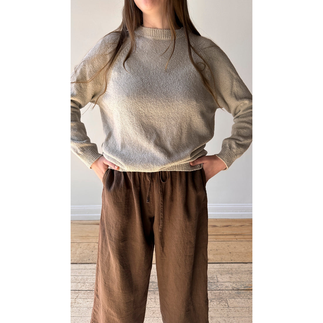 Evam Eva Roving Cotton Pullover in Ecru