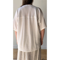 Chimala Unisex Cotton Fine Mesh Football Tee in Off White