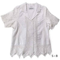 Carleen Dinner Party Shirt in White Vintage Tablecloth