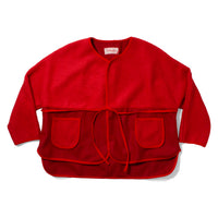 Carleen Patchwork Wrap Jacket in Red