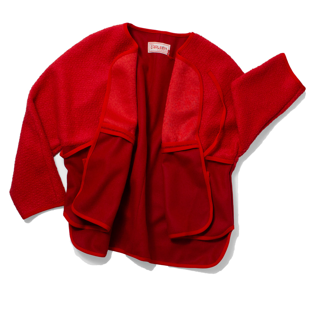 Carleen Patchwork Wrap Jacket in Red