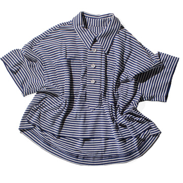 Caron Callahan Issa Polo Shirt in Marine Jersey Stripe