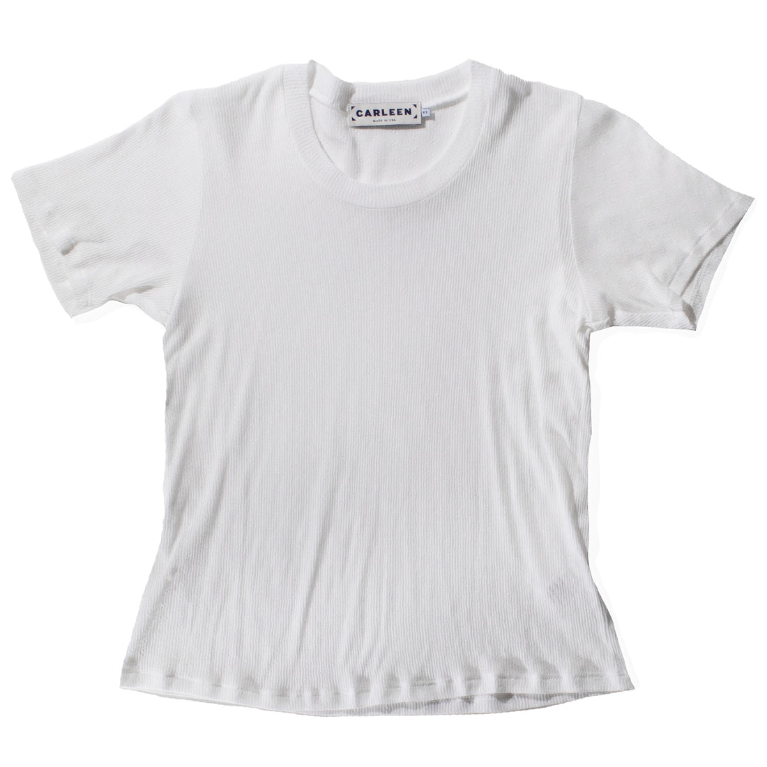 Carleen Perfect Little Short Sleeve Shirt in White Pointelle