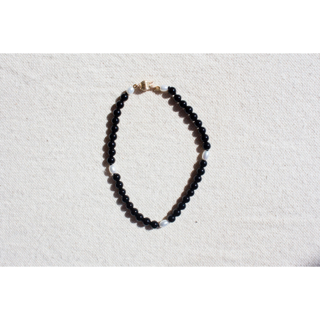 Beatrice Valenzuela Onyx & Pearl Bracelet