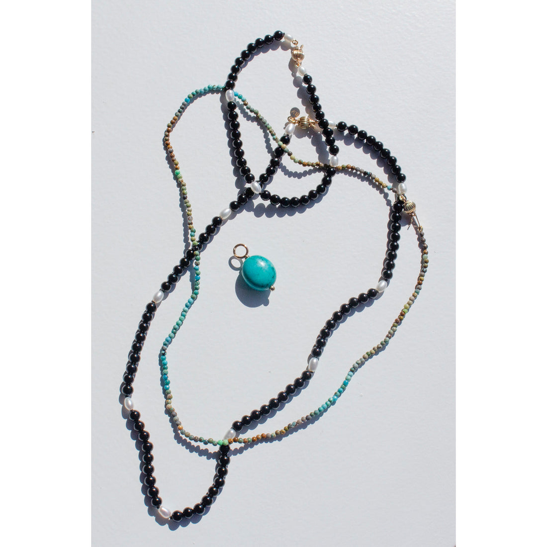 Beatrice Valenzuela Onyx & Pearl Necklace
