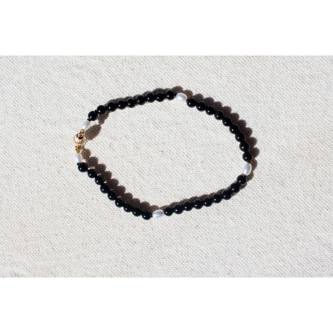 Beatrice Valenzuela Onyx & Pearl Bracelet