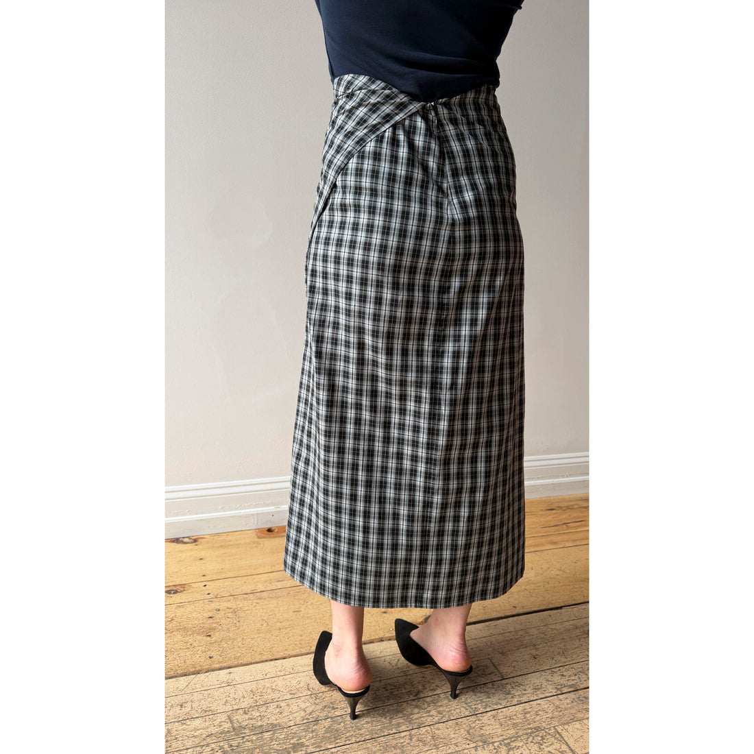6397 Draped Wrap Skirt in Black