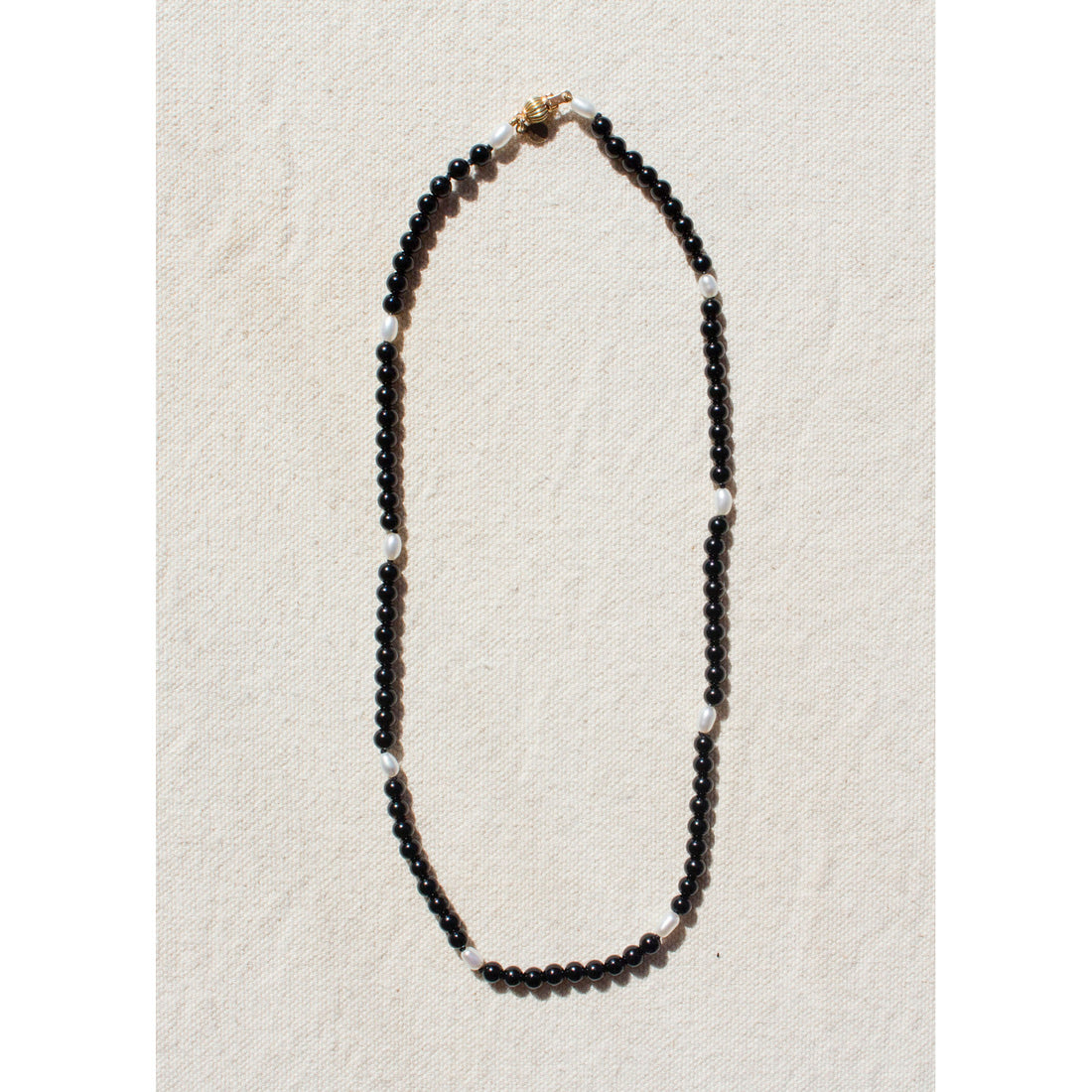 Beatrice Valenzuela Onyx & Pearl Necklace