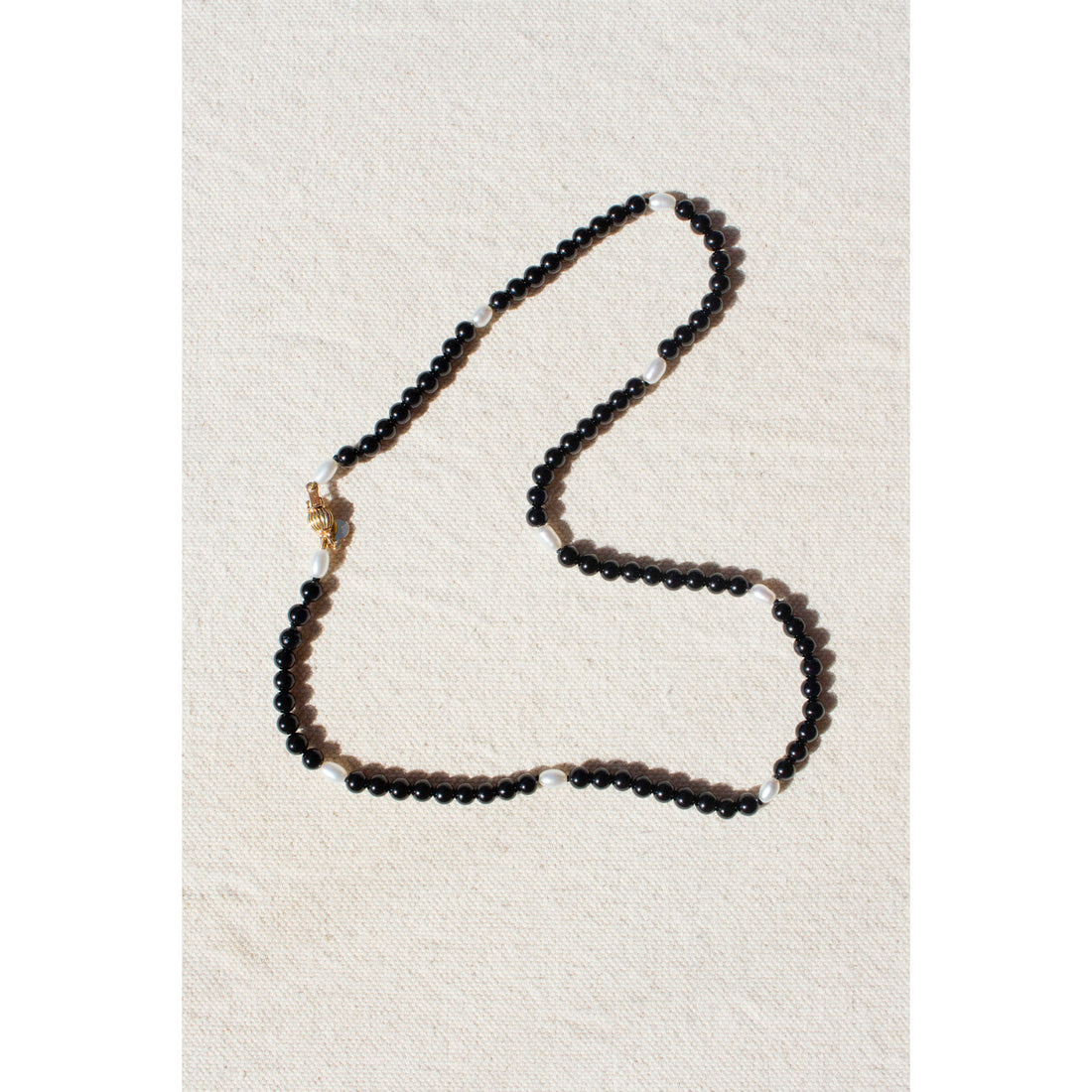 Beatrice Valenzuela Onyx & Pearl Necklace