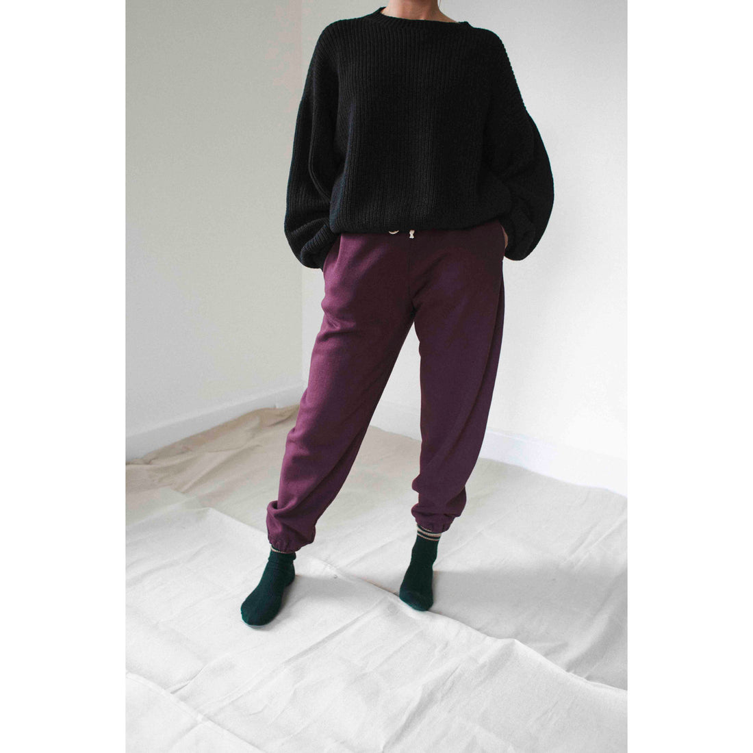 Baserange Mea Pullover in Black Melange