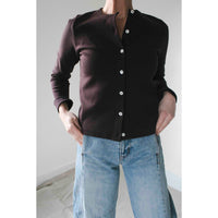 Flore Flore Poppy Cardigan in Choco Plum