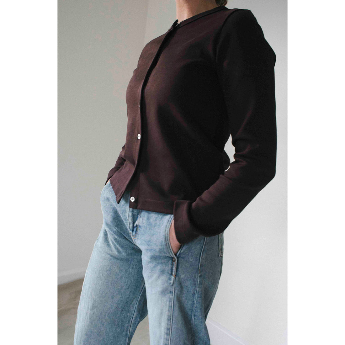 Flore Flore Poppy Cardigan in Choco Plum