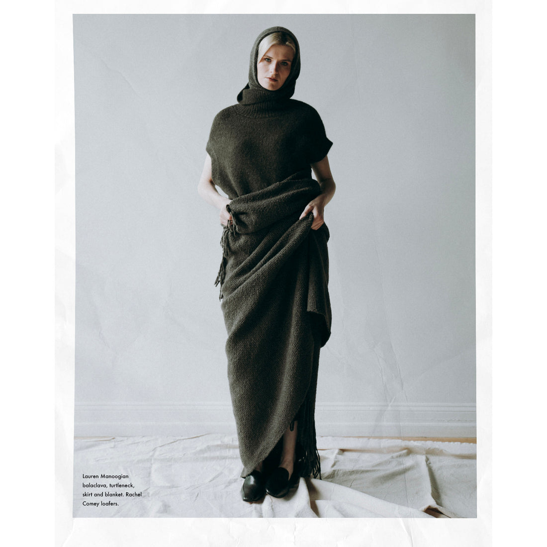 Lauren Manoogian Handwoven Brushed Blanket in Coal