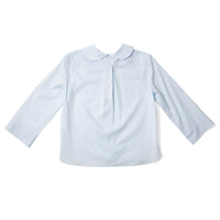 Margaret Howell Petal Collar Shirt in Pale Blue Washed Cotton