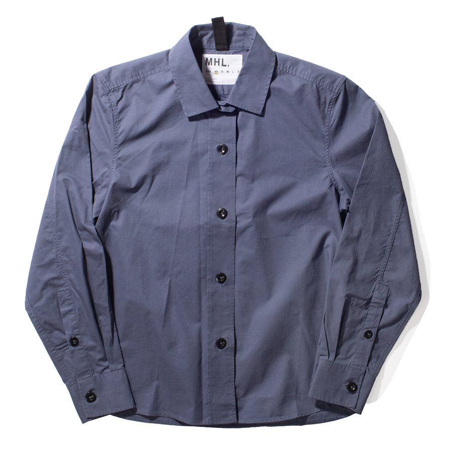 MHL. Simple Shirt in Indigo Lightweight Brushed Cotton