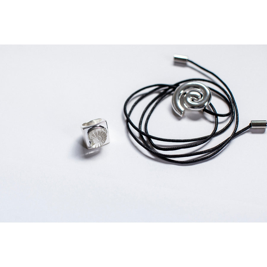 Nomia Spiral Cord Necklace in Silver