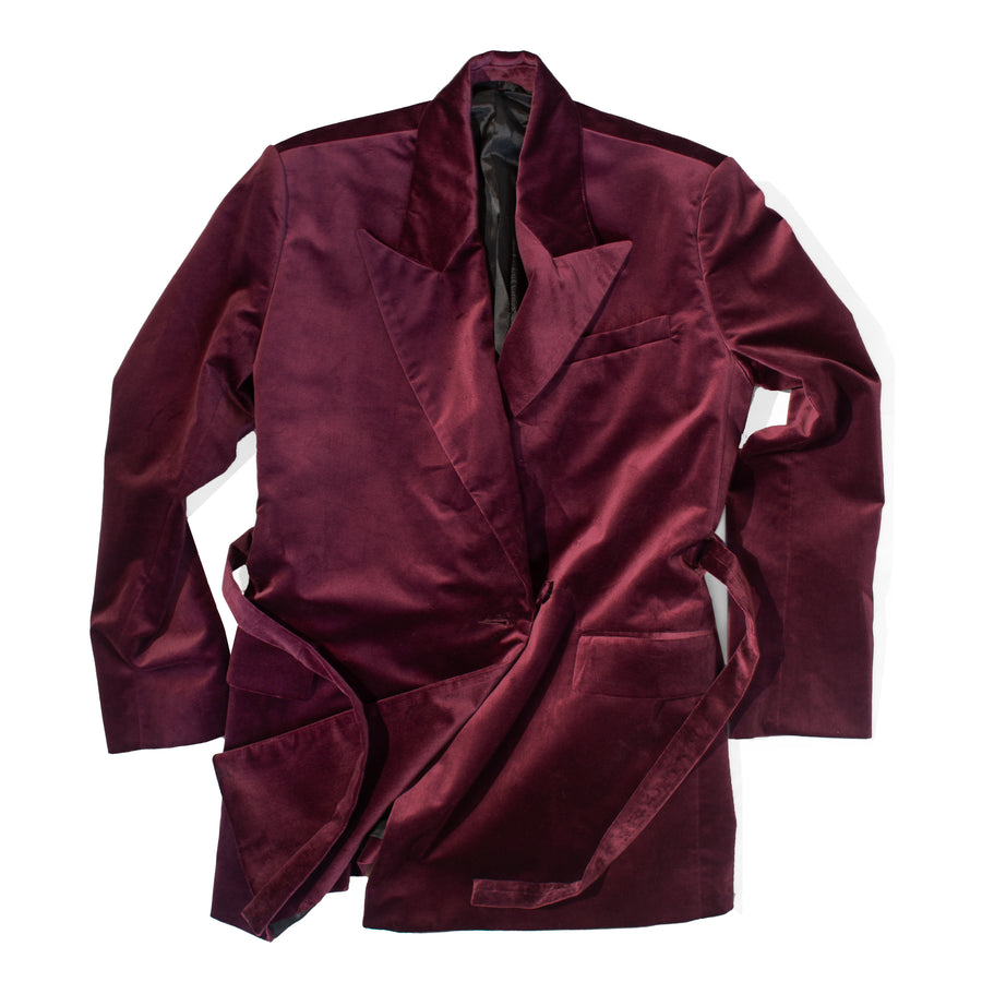 Rodebjer Stand Velvet Blazer in Winetasting