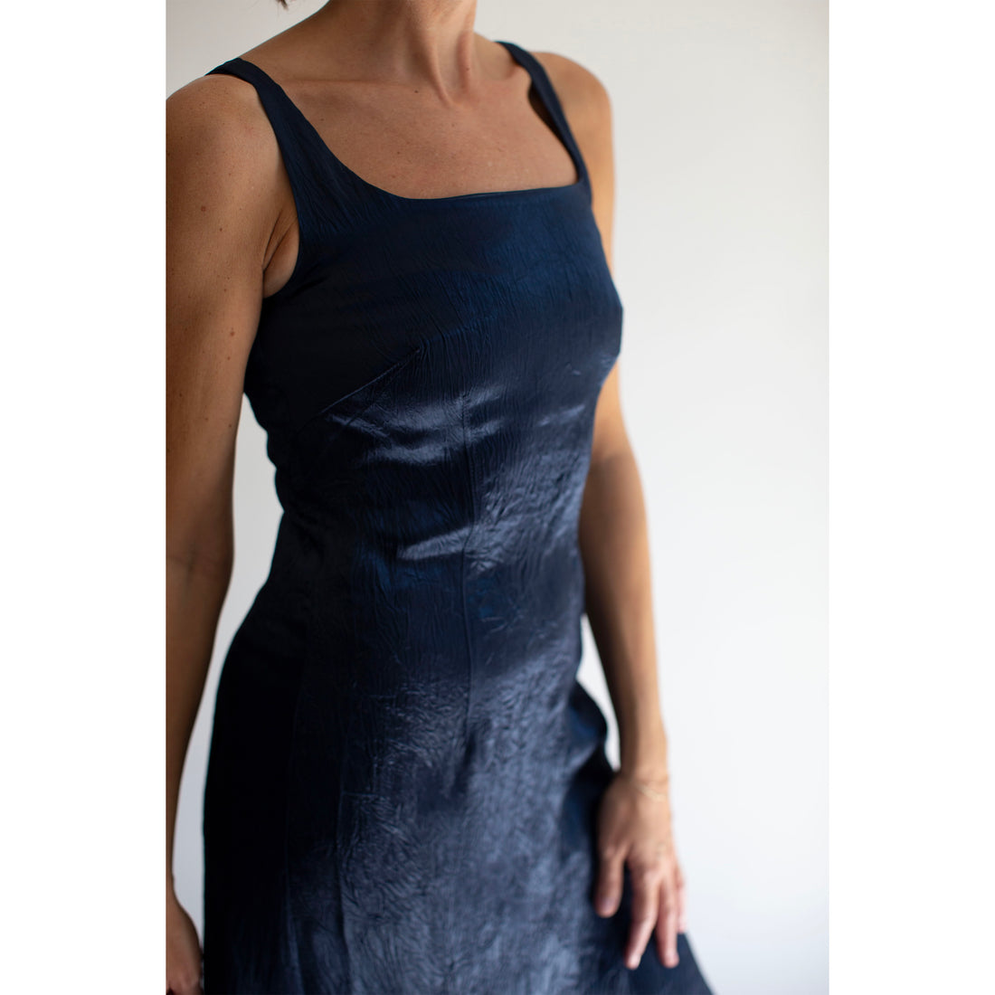 Nomia Square Neck Darted Dress in Midnight
