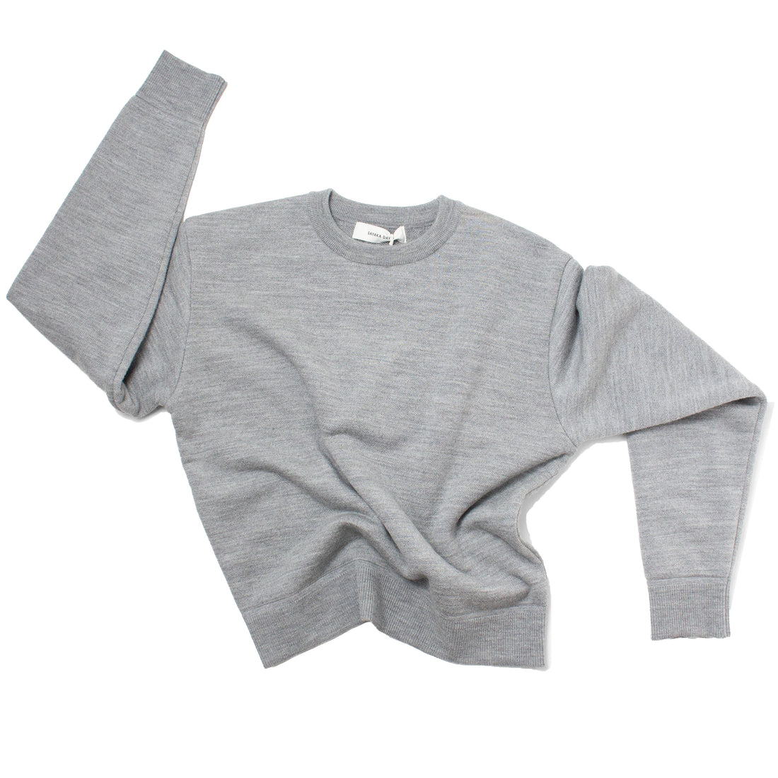 Sayaka Davis Boy-Fit Knit Sweatshirt in Heather Gray