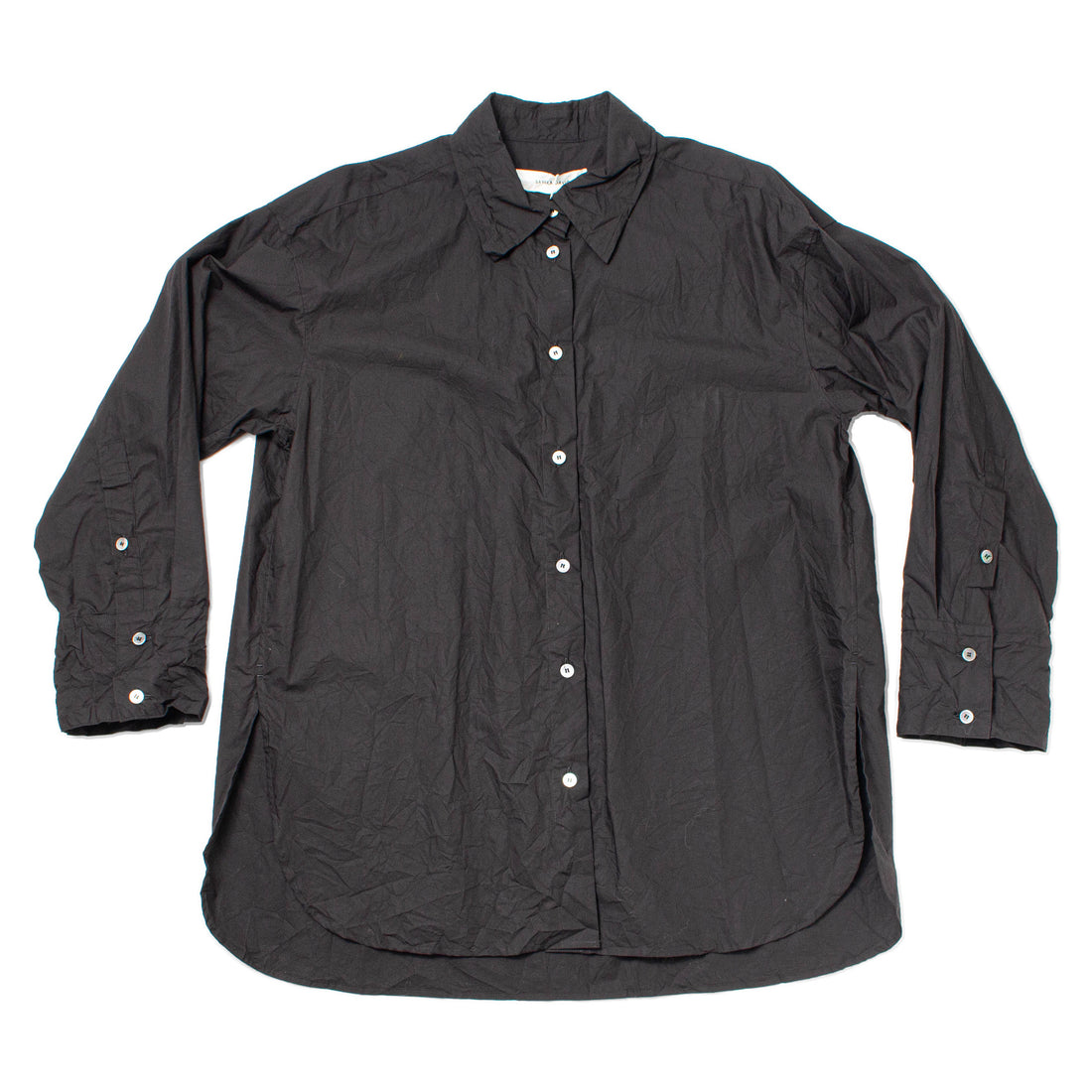Sayaka Davis Crinkled Oversized Shirt in Black